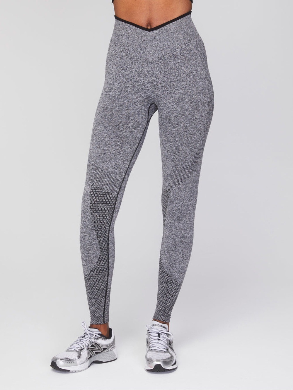 V-Waist Grey Seamless Sculpting Leggings
